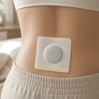 Patch antidouleur à base de plantes à noyau rond, pansement respirant en maille blanche pour les douleurs articulaires et les soins corporels
