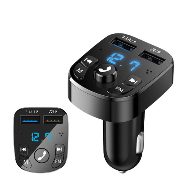 Exclusive for Cross-Border Vehicular Bluetooth MP3 Player Car Charger FM Transmitter Hands-Free Dual-Port USB Receiver
