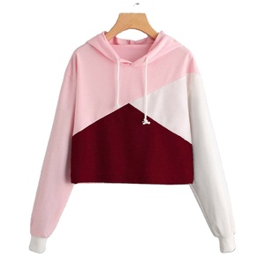 High Quality Plus Size <b>Women's</b> Cropped Long Sleeve Hooded Knitted Sweatshirts Custom Drop Shoulder with Spring Pullover Design - Product Image 1