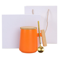 BAMBUS Tasse à café et ensemble à thé en céramique surdimensionnée, style nordique moderne, finition mate, avec poignée en bois, résistante à la chaleur, passe au lave-vaisselle, cadeau d'affaires