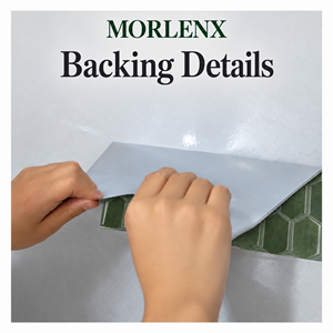 MORLENX Adhesivo de Pared 3D con Diseño de Mosaico Hexagonal Verde Oscuro, Decorativo para Cocina - Product Image 3