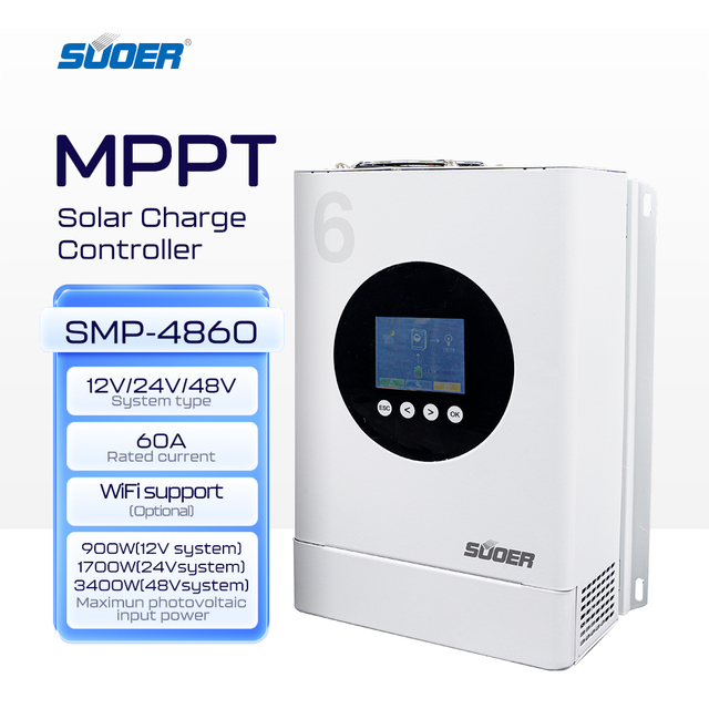 Suoer ST-MP60 20A 40A 60A 80A 100A 12v 24v 48v MPPT/PWM Smart Solar Charge Controller MPPT Solar Charger Controller