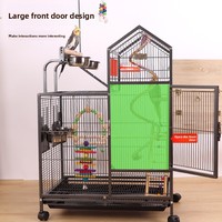 Grande cage à oiseaux en métal, cage à perroquets extra-large, habitat de luxe de style villa, support spécialement conçu pour les calopsittes