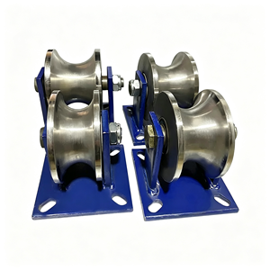 Rouleau de porte à rainure en V personnalisé, OEM, certifié CE, avec plaque de base, en acier galvanisé robuste, double roulement, disponible en version OEM - Product Image 1