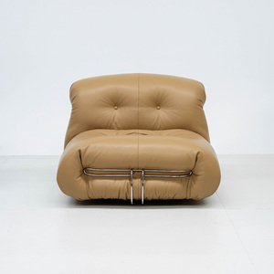Fauteuil individuel en velours marron, style moderne et minimaliste, pour salon, hall d'entrée, villa, canapé modulaire sectionnel - Product Image 4