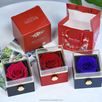 100-Langue préservée Real Forever Red Rose Saint Valentin Cadeau Boîte à bijoux 'Je t'aime' Collier Maman Souvenirs Cadeaux