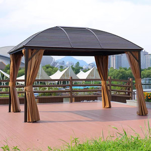 <span class=keywords><strong>Pavillon</strong></span> de jardin extérieur <span class=keywords><strong>en</strong></span> aluminium de haute qualité avec toit ouvrant simple 3*3m, tente de jardin Santorini Deluxe à toit rigide - Product Image 4