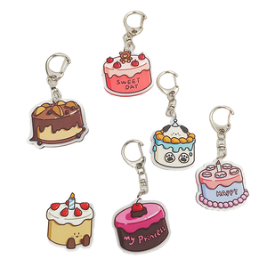 Factory Wholesale Custom Design Mini Transparent UV Printed Acrylic Cute Plastic <b>Key</b> <b>Chains</b> Personalized DIY Plastic Keychain - Product Image 1