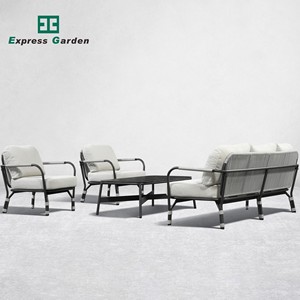 <span class=keywords><strong>Set</strong></span> di Divani da Esterno Moderni per Hotel Express Garden, Arredamento di Lusso in Corda Intrecciata per <span class=keywords><strong>Terrazza</strong></span> e Giardino - Product Image 2