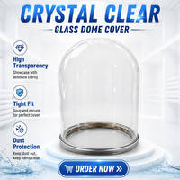 Cloche en verre de quartz fondu transparente sur mesure CY, pureté 99,99 %, résistante à la chaleur, dôme en silice, sans ozone, pour soudage et découpe