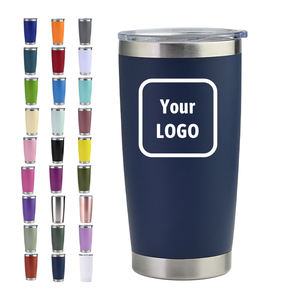 Gobelet isotherme à double paroi en acier inoxydable avec logo personnalisé, gobelet à café durable isolé, gobelet de 20 oz avec couvercle - Product Image 1