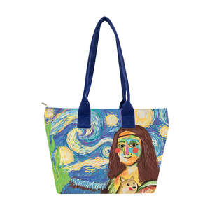Bolsas de Compra de Lona Reciclables y Ecológicas con Logotipo de Gahumi Van Gogh, Bolsa de Mano de Lona 100% Algodón con Logotipo Impreso - Product Image 3