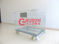 Paniers métalliques de stockage suspendus pour l'industrie cage de distillation pliable conteneur en treillis métallique boîte-palette palette de stockage pliable en métal
