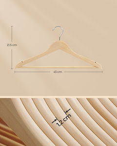 Ensemble de cintres <span class=keywords><strong>SONGMICS</strong></span> antidérapants, écologiques et durables pour armoire et salle de bain, cintres en bois naturel personnalisés - Product Image 5