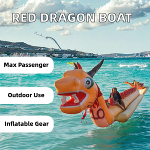 Offre Spéciale Huayue Toys HY9037 Bateau Gonflable PVC Double Ligne Ocean Rider Dragon Rouge Banane Aquatique Poisson Volant Remorquable 100-500kg - Product Image 2