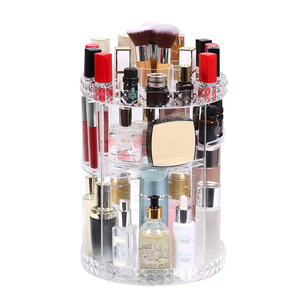 Organizador de Maquillaje Transparente de Plástico, Caja de Almacenamiento de Cosméticos de Escritorio, Ajustable, Giratorio 360° - Product Image 2