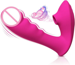Dildo-Vibrator für Frauen, Sexspielzeug, Dildos für Paare, Lesben, tragbar, U-förmig, Saugfunktion, Fernbedienung, G-Punkt, Nippelstimulation, Vagina - Product Image 1