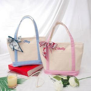 Bolsa de Lona Personalizada con Bordado, Nombres y Texto a Medida, Estilo Moderno, Colores Mixtos, para Playa, Dropship - Product Image 1