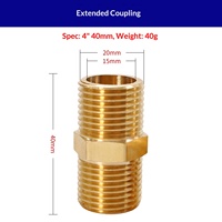 Raccord en laiton fileté double mâle 1/2 pouce, connecteur d'extension pour robinet de salle de bain, adaptateur en cuivre pour raccordement de l'eau de douche