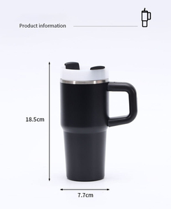 Custom Logo 14oz 304 Stainless Steel Insulated Tumbler with Handle and Lid for <b>Hot</b> <b>Cold</b> Drinks Travel Mug Reusable - Product Image 4