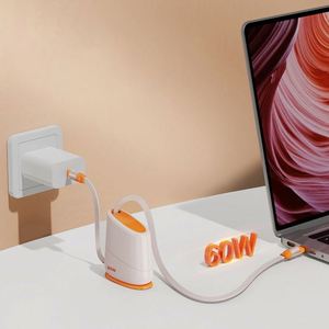 Cable de Carga Rápida USB Tipo C 2 en 1 Retráctil de 60 W con Logotipo Personalizado Impreso, Carcasa de Metal de Cobre Puro para Teléfono y Computadora - Product Image 2