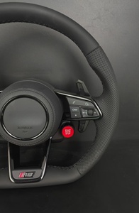 พวงมาลัย Audi RS Sport หุ้มหนังแบบเจาะรู ด้านล่างโค้งมน พร้อม Paddle Shifters สำหรับ Audi A3 A4 A5 A6 A7 <span class=keywords><strong>Q3</strong></span> Q5 Q7 TT R8 <span class=keywords><strong>S</strong></span> <span class=keywords><strong>Line</strong></span> - Product Image 6