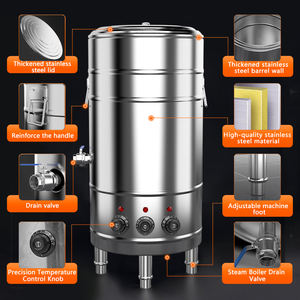 Machine à vapeur de cuisson rapide et efficace pour la livraison de repas, avec moteur 100/150L 220V, pour la préparation de lait de soja, de boulettes, de nouilles et de soupes instantanées - Product Image 4