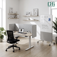 Écran de bureau acoustique en polyester à surface unie, écologique, ignifuge, insonorisant, cloison de bureau acoustique en PET