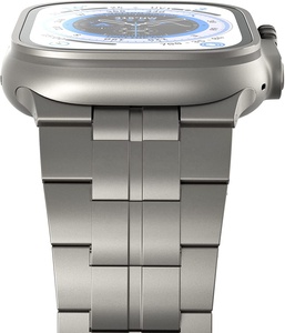Keepwin Bracelet en titane compatible avec <span class=keywords><strong>Apple</strong></span> <span class=keywords><strong>Watch</strong></span> 49mm 45mm <span class=keywords><strong>44mm</strong></span> 42mm 41mm 40mm 38mm pour homme avec fermoir à double bouton pour - Product Image 2