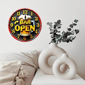 Round Wooden Wall <b>Clock</b> 25cm Minimalist Silent Non Ticking Home Office Wall Hanging <b>Clock</b> - Product Image 3