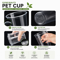 Gobelets en plastique PET transparent de 18 oz, 16 oz, 12 oz, calibre 98 mm, avec couvercles, faible MOQ 1000 pièces, logo personnalisé imprimé, gobelets pour smoothies et jus de fruits