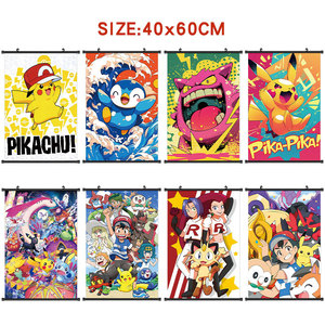 Affiches murales déroulables en tissu imprimées numériquement sur le thème de l'anime et du jeu Pokémon Pikachu, 40*60cm et 60*90cm - Product Image 1
