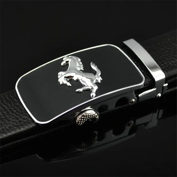 Hot Selling Fashion Automatic Adjustable Metal Buckle Belt Men Business Leisure Belts Genuine Leather Belt