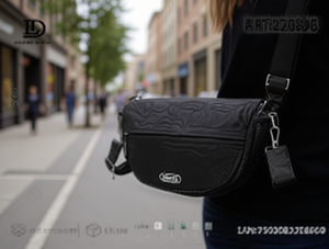 Borsa a Tracolla in Taslon per Donna, Chiusura con Zip, Uso Quotidiano per Tutte le Stagioni - Product Image 2