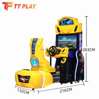Machine de jeu vidéo d'arcade de course automobile pour 2 joueurs, écran métallique de 32 pouces, simulateur de conduite à monnayeur pour intérieur