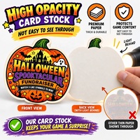 Nouvelles cartes de loterie à déchirer en forme de citrouille sur le thème d'Halloween, personnalisées, en carton, avec impression offset et languette à tirer