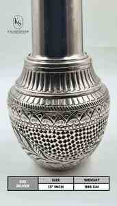 Kalash en argent pur 925, artisanal traditionnel indien, vase en argent pour la maison, le temple, les rituels religieux et les cadeaux de mariage - Product Image 2