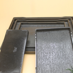 Plateaux de service rectangulaires pour hôtels et maisons d'hôtes, style européen, en céramique noire, mélamine, imitation bois - Product Image 4