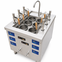 Cuisinière à induction commerciale multi-paniers en acier inoxydable à double réservoir, à économie d'énergie, pour nouilles et pâtes, Plug-and-Play 2x6KW