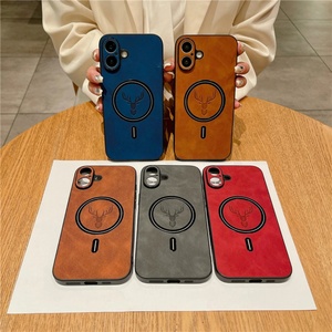 เคสโทรศัพท์หนัง PU ลายหัวกวาง พร้อมที่ชาร์จไร้สายแบบแม่เหล็ก สำหรับ iPhone 17 Pro Max 17 Air 16 15 14 13 12 11 - Product Image 2