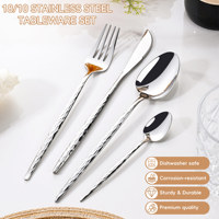 Ensemble de couverts en acier inoxydable 18/10, 4 pièces, ensemble de couverts pour restaurant et fête, ensemble de couverts modernes nordiques