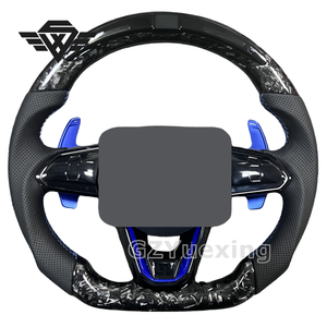 Volant de voiture de haut luxe adapté pour Volkswagen <span class=keywords><strong>Golf</strong></span> <span class=keywords><strong>R</strong></span> <span class=keywords><strong>8</strong></span> <span class=keywords><strong>R</strong></span> Jetta Mk Polo Passat CC lumières LED à ruban de carbone forgé - Product Image 1