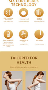 Masajeador Muscular Flexible con Cuatro Cabezales de Masaje, Cinco Velocidades, Pistola de Masaje de Tejido Profundo, Buen Regalo - Product Image 4