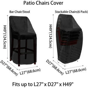 Oxford Cloth Outdoor <b>Bar</b> <b>Stool</b> Cover Stackable Patio Chair Cover with Perforations - Product Image 3