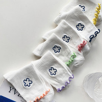 Chaussettes de sport colorées pour femmes, logo personnalisé, chaussettes en coton côtelé, chaussettes de sport blanches, chaussettes