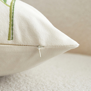 Soft Velvet Throw <strong>Pillow</strong> <strong>Cover</strong> Embroidered Flower <strong>Pillow</strong> Cases With Zipper - Product Image 4
