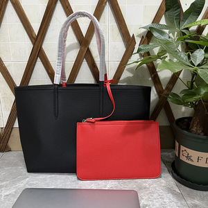 Tas tangan dan dompet wajah ganda portabel, tas belanja Tote besar bahu tunggal sisi ganda baru