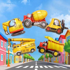 Ballons en aluminium en gros en forme de véhicules : avion, voiture de <span class=keywords><strong>police</strong></span>, excavatrice, camion à benne basculante, grue – Ballons jouets pour enfants - Product Image 2