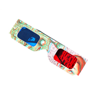 Promosyon hediye tek kullanımlık kağıt güneş tutulması gözlük özel tam renkli künye kağıt Anaglyph 3d film gözlük