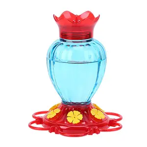 Red Glass Humming Bird Bottle Wild Food Bird Drinker Bird Water Feeder